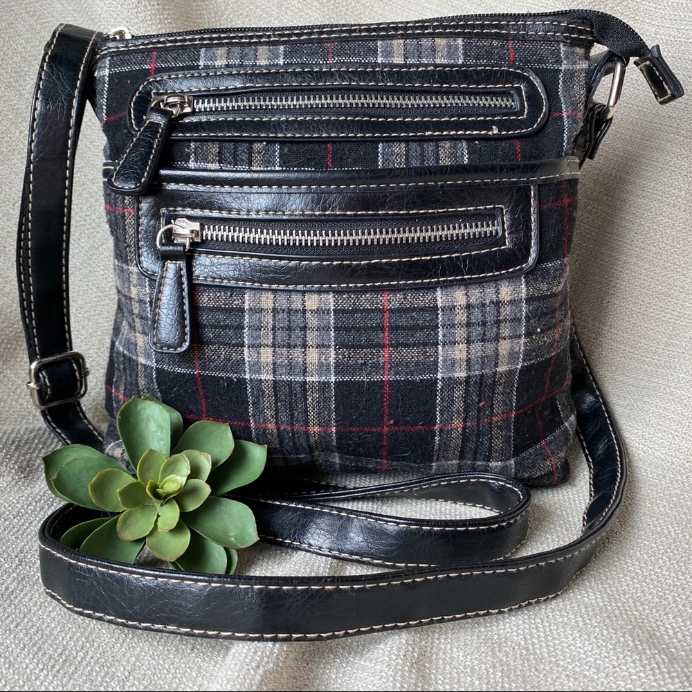 Rosetti black plaid crossbody